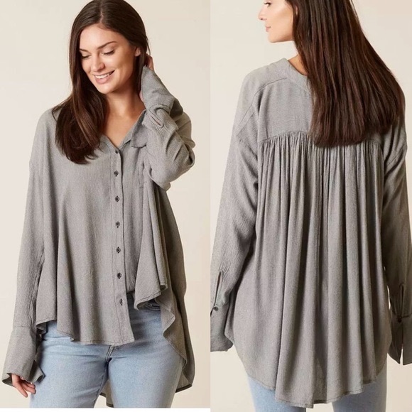 Free People Magic Breeze Oversized Button-down Shirt - Picture 2 of 8